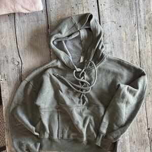 Free People Movement Olive Green cropped Hoodie
